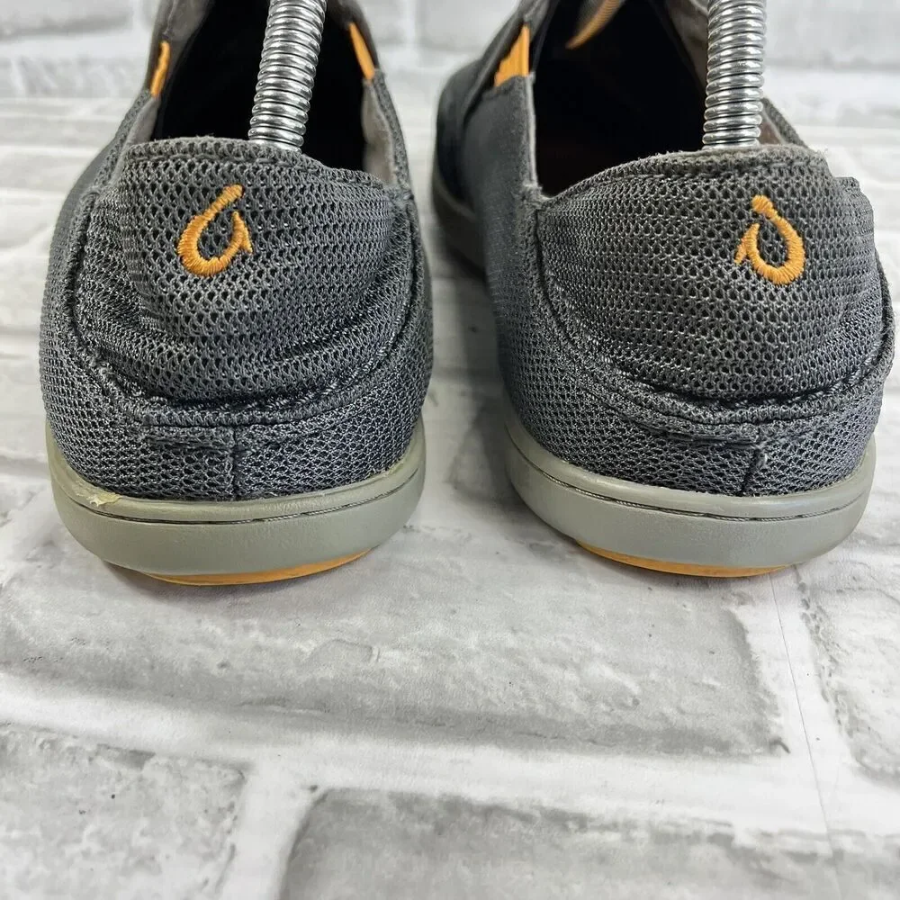 Olukai Nohea Men's Size 9 Gray Mesh Casual Slip On Loafers Sneakers Shoes